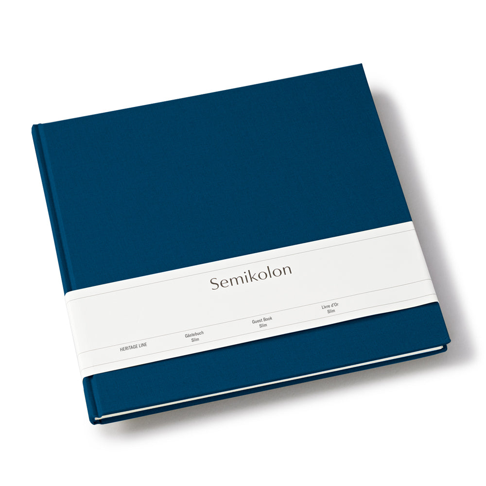 Semikolon Semikolon Guest Book - Slim, Marine, 100 Pages