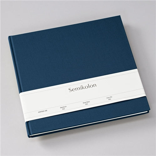 Semikolon Semikolon Slim Guest Book - Marine, 100 Pages