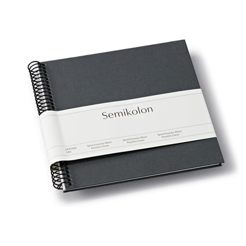 Semikolon Semikolon Spiral Bound Photo Album - Small, Lava Stone, Cream Pages