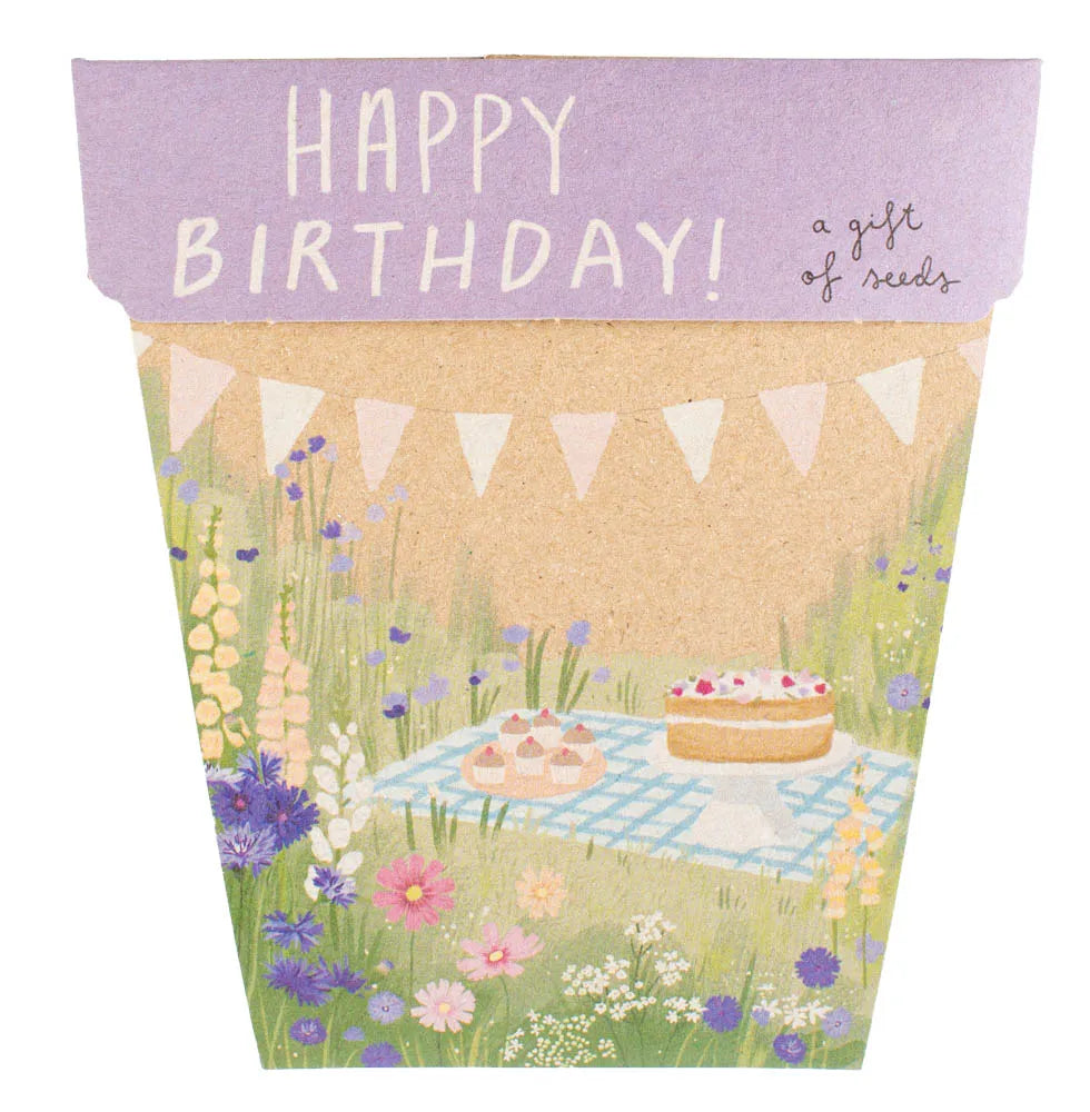 Sow n Sow Gift of Seeds Card - Happy Birthday Picnic of Seeds