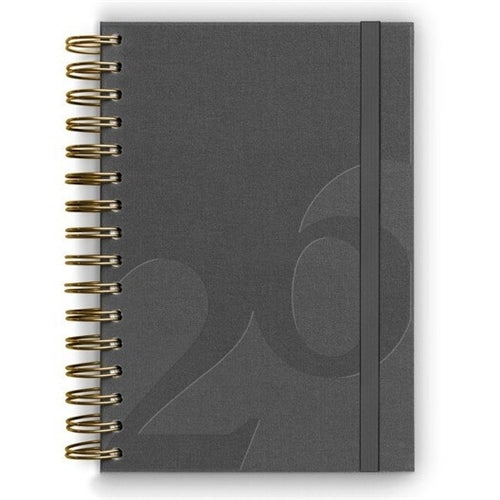 Studio Milligram 2026 Studio Milligram Daily Diary - A5, Spiral Bound, Ruled, Charcoal