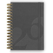 Studio Milligram 2026 Studio Milligram Daily Diary - A5, Spiral Bound, Ruled, Charcoal
