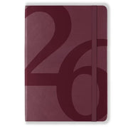 Studio Milligram 2026 Studio Milligram Weekly + Notes Diary - A5, Hardcover, Cherry