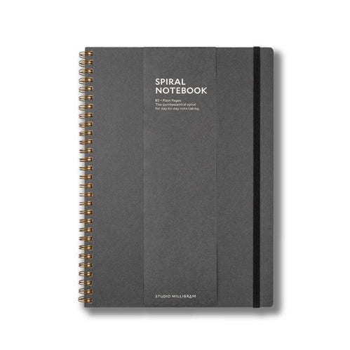 Studio Milligram Studio Milligram Spiral Bound Notebook - B5, Plain, Black