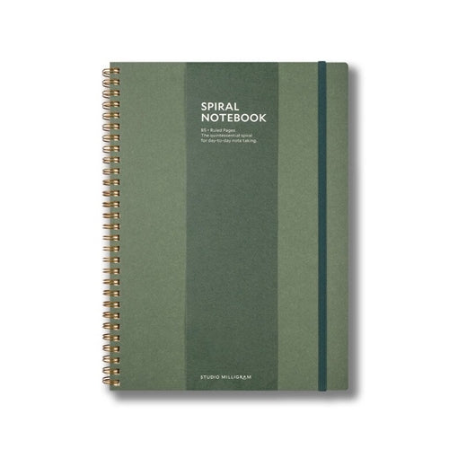 Studio Milligram Studio Milligram Spiral Bound Notebook - B5, Ruled, Forest