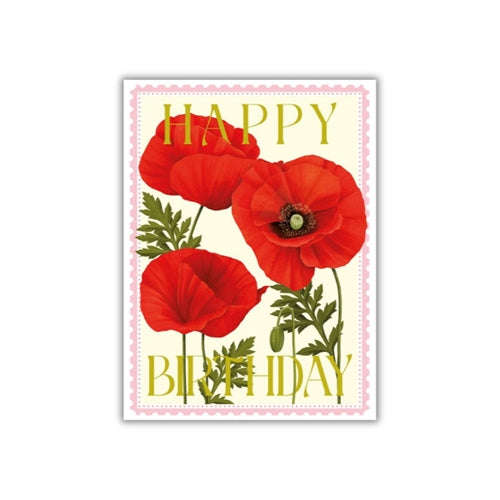 The Art File The Art File Birthday Card - Colourburst, Poppies