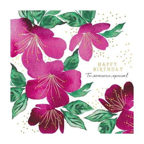 The Art File The Art File Birthday Card - Natural Phenomenon, Fuchsia Flowers