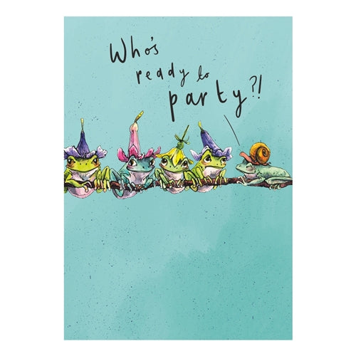 The Art File The Art File Birthday Card - Snowtap, Frogs in Hats