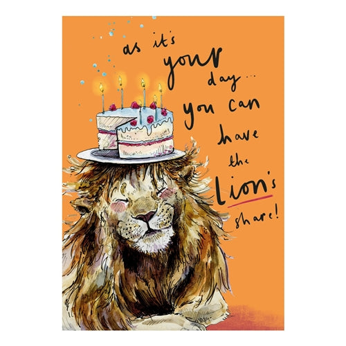 The Art File The Art File Birthday Card - Snowtap, Lion Share