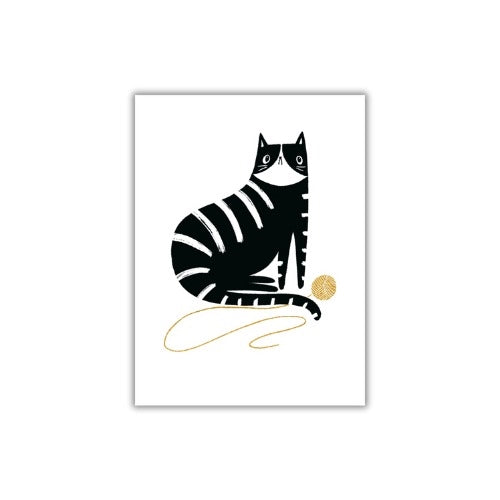 The Art File The Art File Greeting Card - Tiny but Mighty, Cat with String