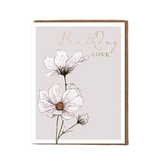 Toasted Crumpet Toasted Crumpet Greeting Card - "Blanc", Birthday Love