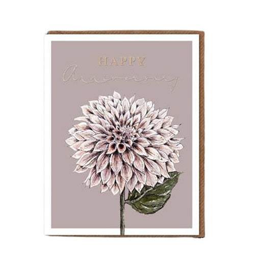 Toasted Crumpet Toasted Crumpet Greeting Card - "Blanc", Dahlia Happy Anniversary