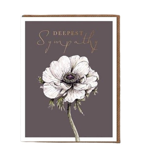 Toasted Crumpet Toasted Crumpet Greeting Card - "Blanc", Deepest Sympathy