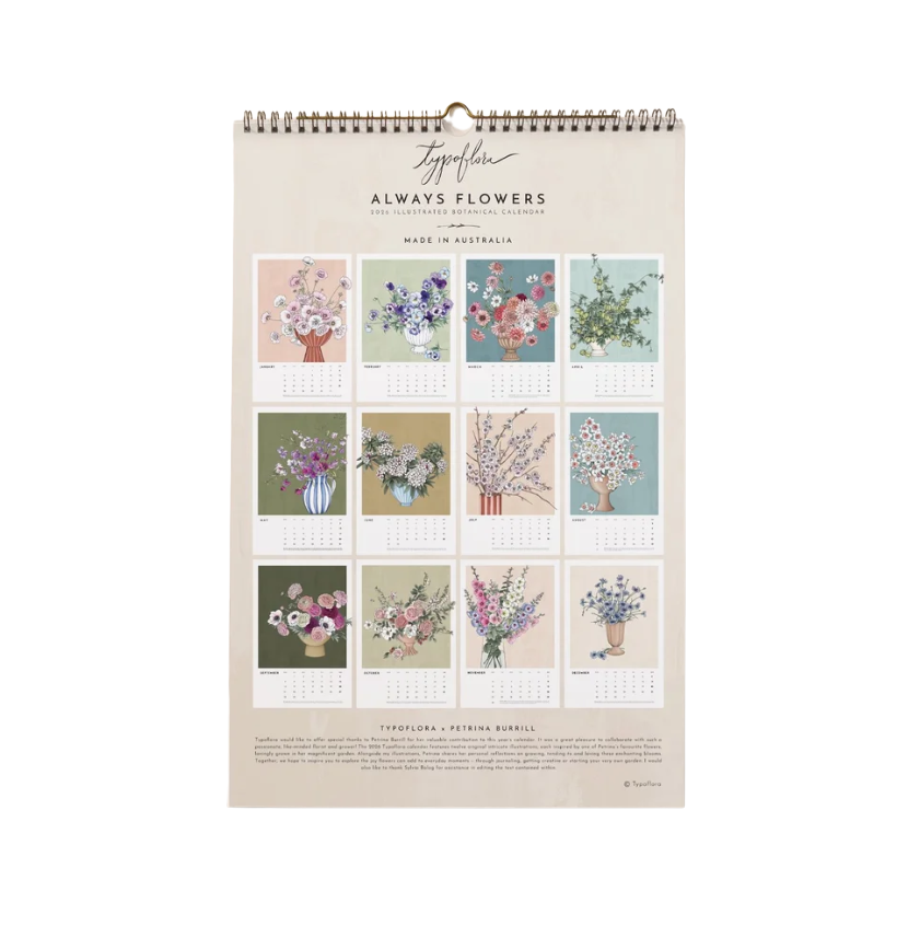 Typoflora Typoflora 2026 Calendar - Always Flowers
