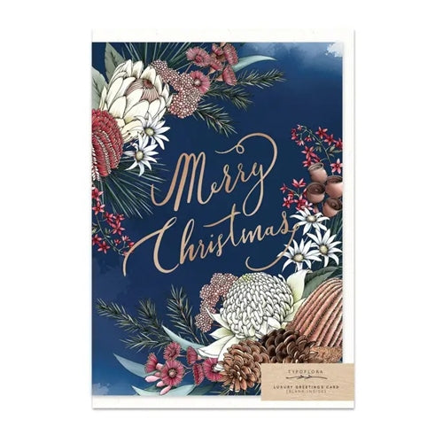 Typoflora Typoflora Christmas Card - Merry Christmas, Navy
