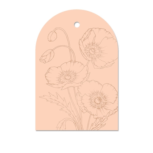 Typoflora Typoflora Gift Tag - Pink Poppies