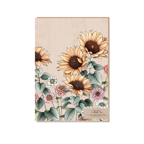 Typoflora Typoflora Greeting Card - Floral Portrait, Sunflowers