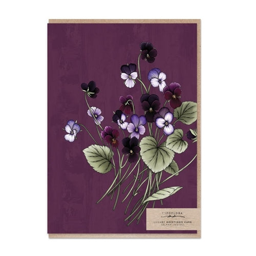 Typoflora Typoflora Greeting Card - Floral Portrait, Viola