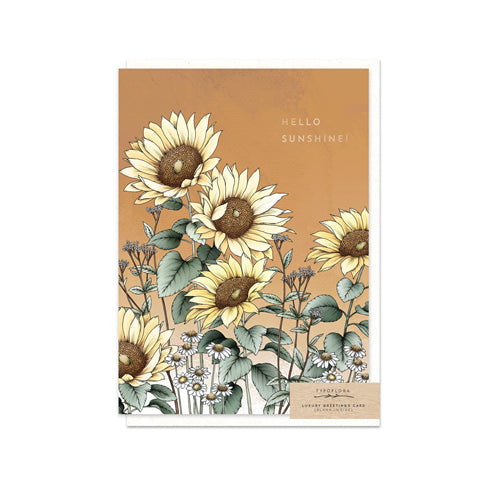 Typoflora Typoflora Greeting Card - Foil Floral Portrait, Hello Sunshine