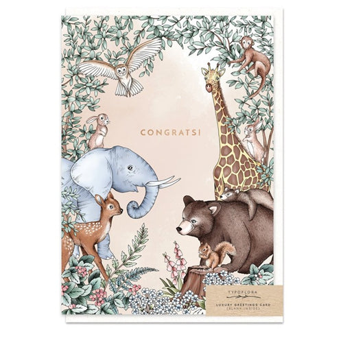 Typoflora Typoflora Greeting Card - Woodland Congrats