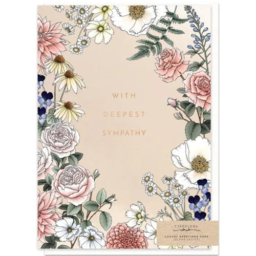 Typoflora Typoflora Sympathy Card - Roses