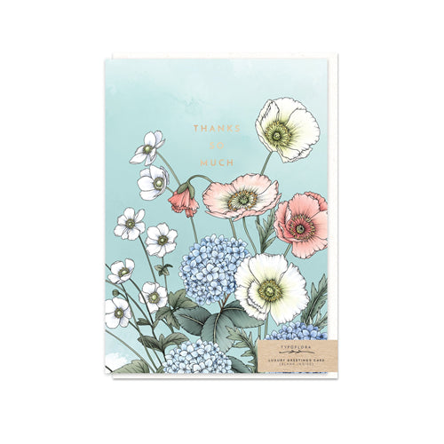 Typoflora Typoflora Thank You Card - Foil Floral Portrait, Poppies