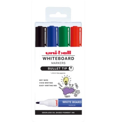 Uni-ball Uni-ball Whiteboard Marker Bullet Tip 4 Pack Assorted