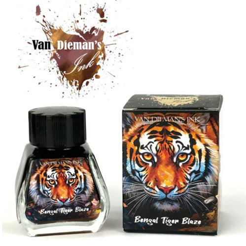 Van Dieman's Ink Van Dieman's Fountain Pen Ink - Feline Series, Bengal Tiger Blaze, Shimmering, 30ml Bottle