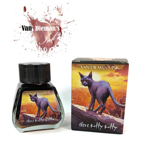 Van Dieman's Ink Van Dieman's Fountain Pen Ink - Feline Series, Here Kitty Kitty, Shimmering, 30ml Bottle