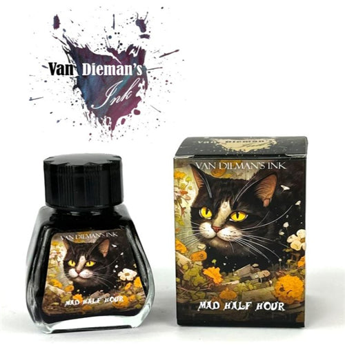 Van Dieman's Ink Van Dieman's Fountain Pen Ink - Feline Series, Mad Half Hour, Shimmering, 30ml Bottle