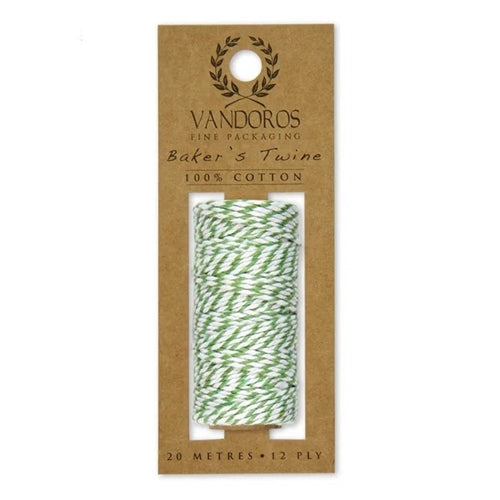 Vandoros Baker's Twine - Lime/White, 20m Roll