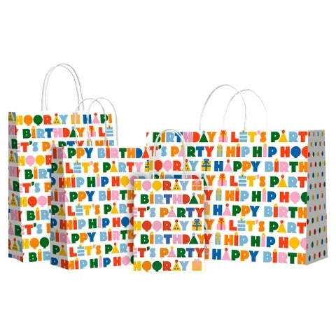 Vandoros Gift Bag - Twisted Handle, Hip Hooray, XL, 410x300x155mm