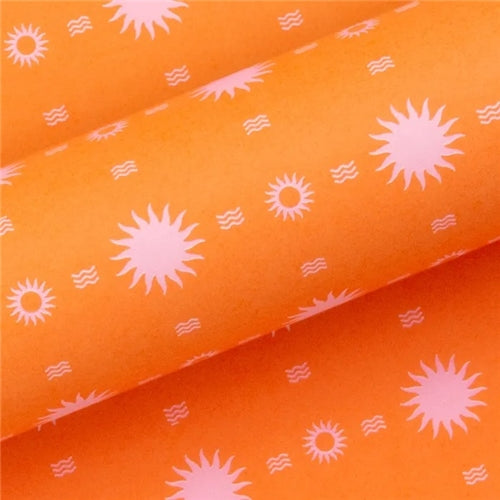 Vandoros Gift Wrapping Paper - Soleil, Uncoated, Pink/Orange (approx 3 mtrs)