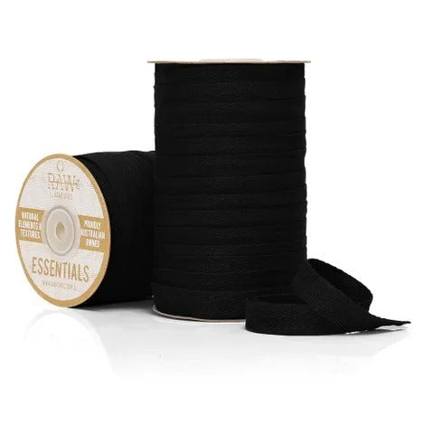 Vandoros Ribbon: 15mm Twill Black (per metre)