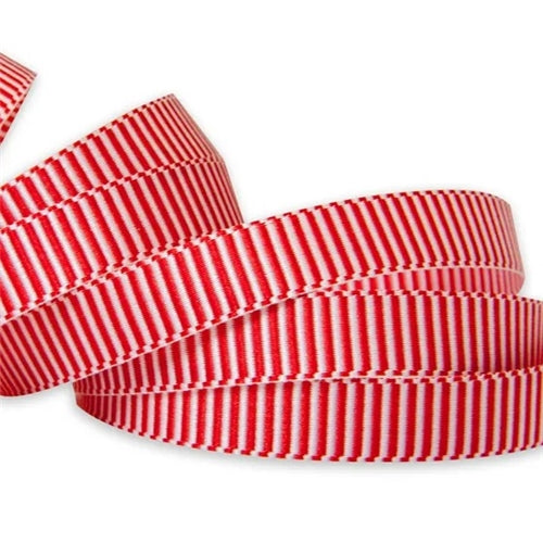 Vandoros Ribbon: 25mm Alice - Red/White (per metre)