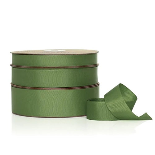 Vandoros Ribbon: 25mm Grosgrain Olive (per metre)