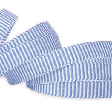 Vandoros Ribbon: 9mm Alice - French Blue/White (per metre)