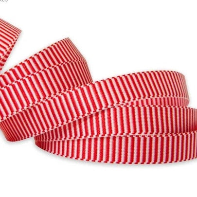 Vandoros Ribbon: 9mm Alice - Red/White (per metre)