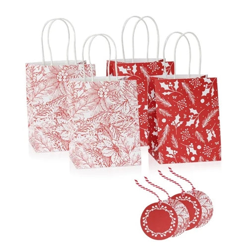 Vandoros Vandoros Christmas Gift Bags - Fleur de Noel, Pack of 4