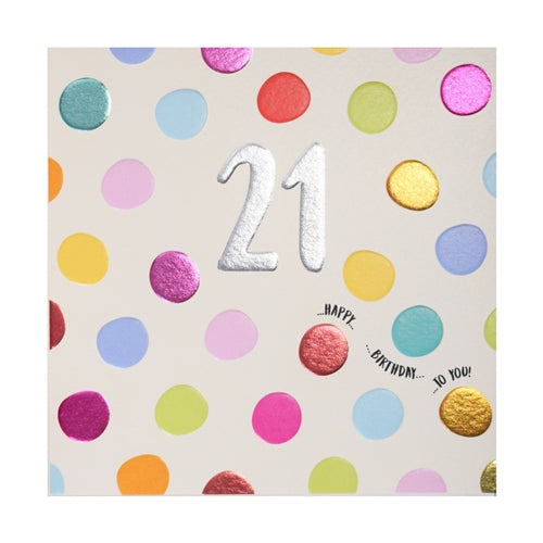 Wendy Jones-Blackett Wendy Jones-Blackett Birthday Card - 21st, Spots