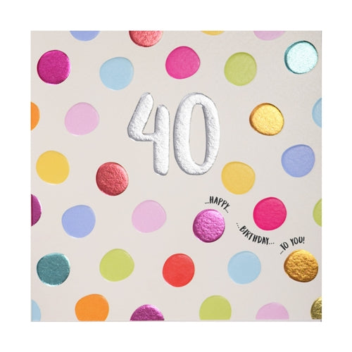 Wendy Jones-Blackett Wendy Jones-Blackett Birthday Card - 40th, Spots