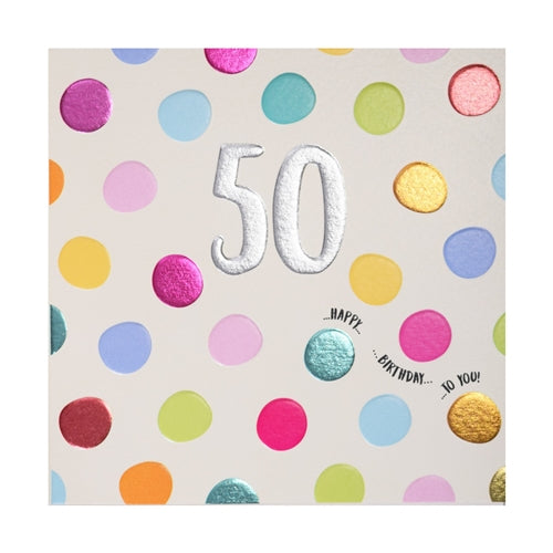 Wendy Jones-Blackett Wendy Jones-Blackett Birthday Card - 50th, Spots