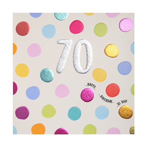 Wendy Jones-Blackett Wendy Jones-Blackett Birthday Card - 70th, Spots