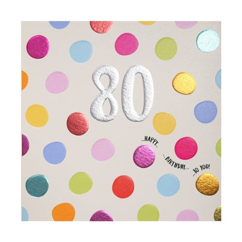 Wendy Jones-Blackett Wendy Jones-Blackett Birthday Card - 80th, Spots