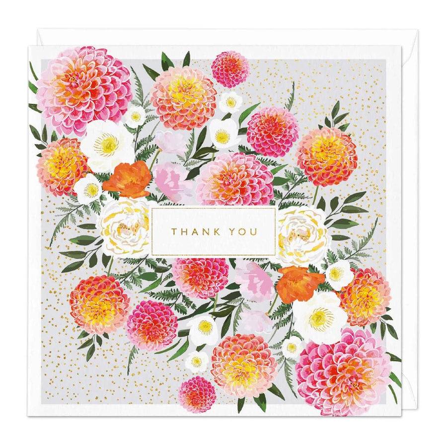 Whistlefish Whistlefish Greeting Card - Thank You, Dahlias