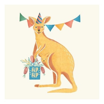Wirihana Design Wirihana Design Birthday Card - Hip Hooray Kangaroo