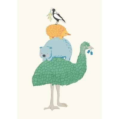Wirihana Design Wirihana Design Greeting Card - Aussie Animals Stack