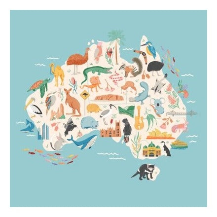 Wirihana Design Wirihana Design Greeting Card - Aussie Map