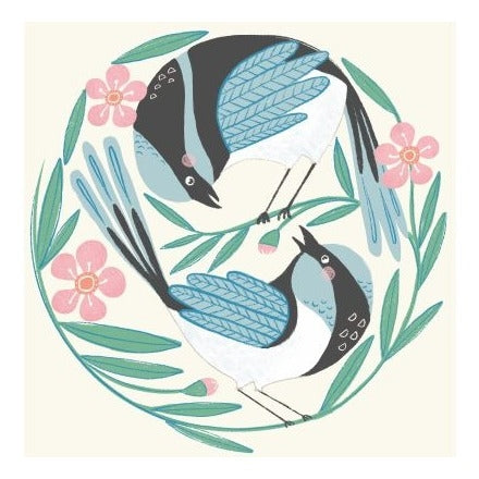 Wirihana Design Wirihana Design Greeting Card - Blue Wren Pair
