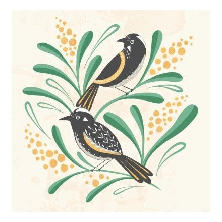 Wirihana Design Wirihana Design Greeting Card - Wattle Birds